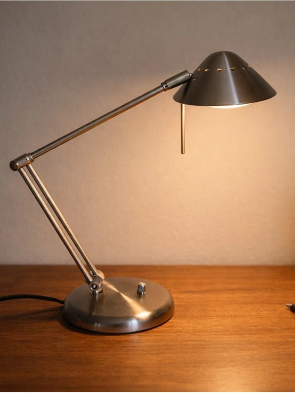 Vintage Tensor Pittsburgh Halogen Desk Lamp LT627 Brushed Steel Retro UFO